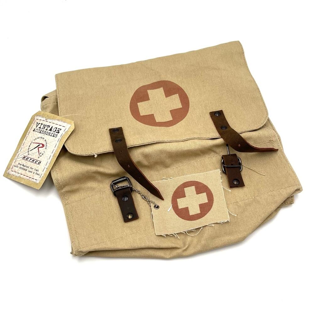 ROTHCO crossbody canvas star bag leather details tan fabric crossbody bag